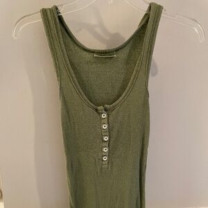 Michael Stars Army Green Henley tank one size fits most